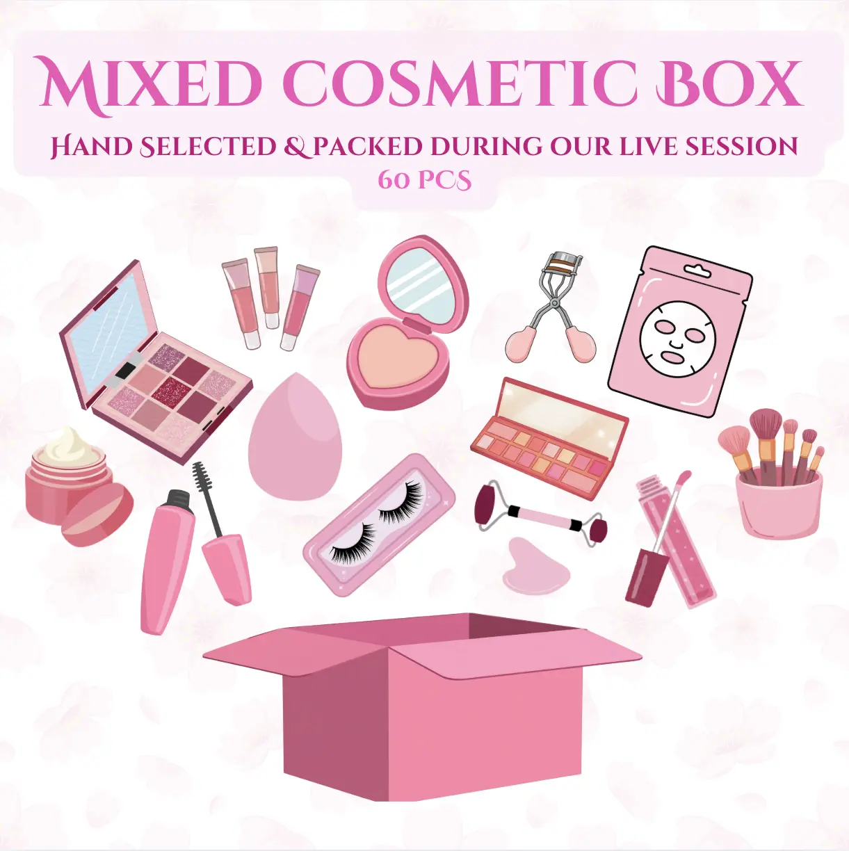 GB Mixed Cosmetic Box | 30 PCS Multi-Function Makeup Box for Lip, Eye, and Face Applications