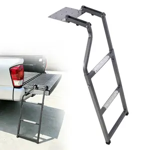 Pickup Truck Tailgate Ladder Universal Fit Stainless Steel Screws Aluminum Step Plates & Rubber Feet Easy Install for Most Trucks