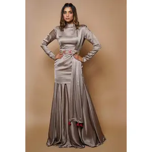 Golden Grey Dress Lehenga Set (Set Of 4)