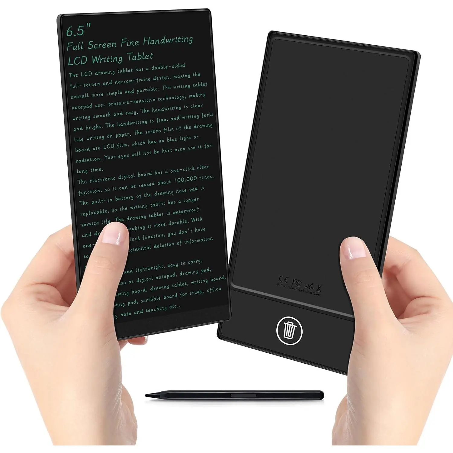 Reusable LCD Writing Tablet for Adult: 9.5 Inch Full Screen Digital Drawing Tablet Erasable Digital Notepad Business Office Students Home Gifts for Birthday