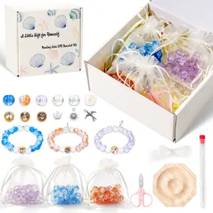 Four Elements Energy DIY Bracelet Kit Astrology-Inspired Beads & Charms for Self-Expression Complete Set with Elastic String Beading Needle Scissors & Jewelry Tray Perfect for Beginners