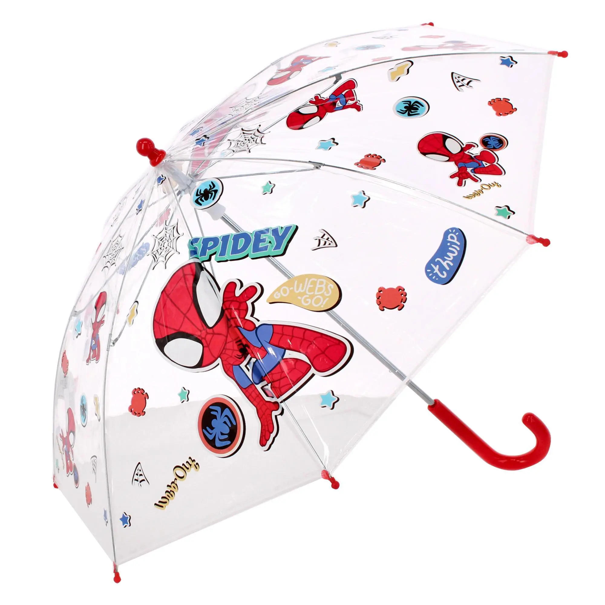Textiel Trade Kids' Marvel Spidey Transparent Stick Umbrella, Stick Umbrellas