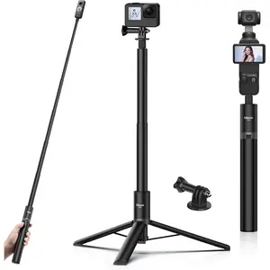 59in Invisible Selfie Stick Tripod for Insta360 X5/X4/GO 3/X3/ONE RS/ONE X2/ONE X/GO 2/ONE R/ONE,  TT52 Extension Pole Adjustable  Handle Grip for  for DJI  Pocket 3 Tripod