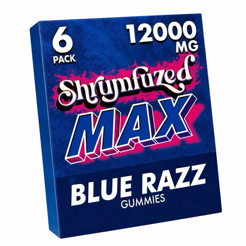 MAX Blue Raspberry Gummies, 6 Count, High Potency Plant-Based Mushroom Gummies, Soft Chewy Gummies, 100% Organic Ingredients, High-Quality Formula, Freshness-Sealed, Secure Reusable Metal Tin, Travel-Friendly Packaging, Proudly Made in USA
