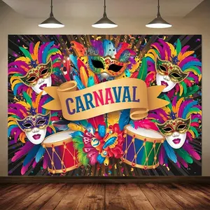 1pc Large Size 100% Polyester Material Carnival Theme Banner, 230.0x179.83cm 75gsm, Vibrant Wall Decor for Home, Universal Spring/Summer Party Decoration, Festive Photo Backdrop