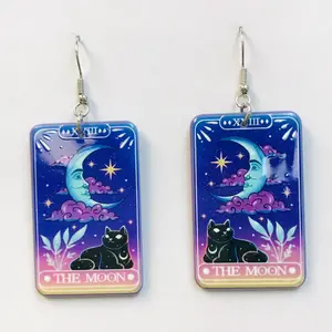 The Moon Tarot Card Earrings
