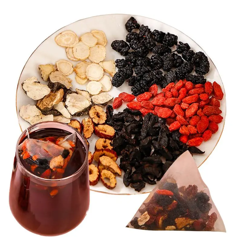 Ginseng Five Treasure Tea – 50 Tea Bags | Energy & Wellness Herbal Blend with Ginseng, Goji & Red Date – Workday Fatigue, Late Nights, Daily Wellness, Stress Relief – Natural Ingredients, Caffeine Free, Non-GMO, Premium Chinese Herbs