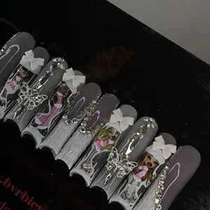 ONE OF ONE White Croc Bratz Nails - 3XL Length