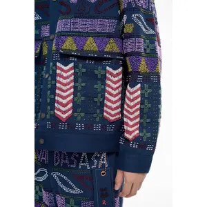 Time Navy Hand Beaded Jacket