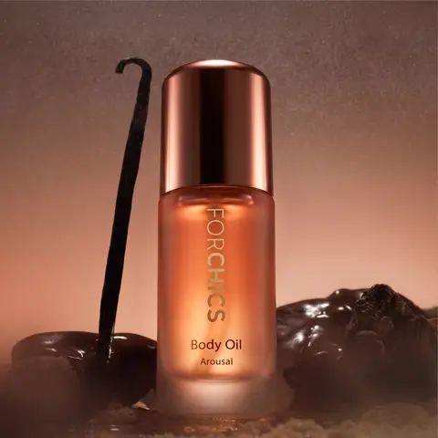 FORCHICS Pheromone-Infused Body Oil for Women – Nourishing & Moisturizing Body Oil with Sweet Almond, Argan, Jojoba, Shea Butter, Cocoa Butter & Vitamin E – Pistachio, Salted Caramel & Vanilla Scent – 1 Fl Oz