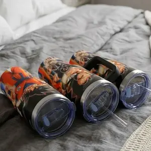 Goku Tumbler 20oz 40oz, Travel Mug with Handle and Straw, Gift For Anime Fans Water Bottles Drinkware Flasks