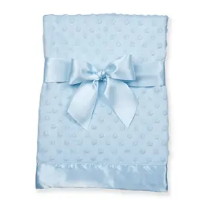 Cozy Blue Dottie Cuddle Blanket Soft Material with Subtle Texture for Comfortable Nights Ideal for Various Settings