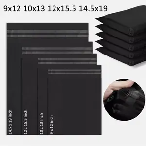 Poly Mailers Shipping Envelopes Bags Black, 4 sizes to choose from, 9x12 10x13 12x15.5 14.5x19