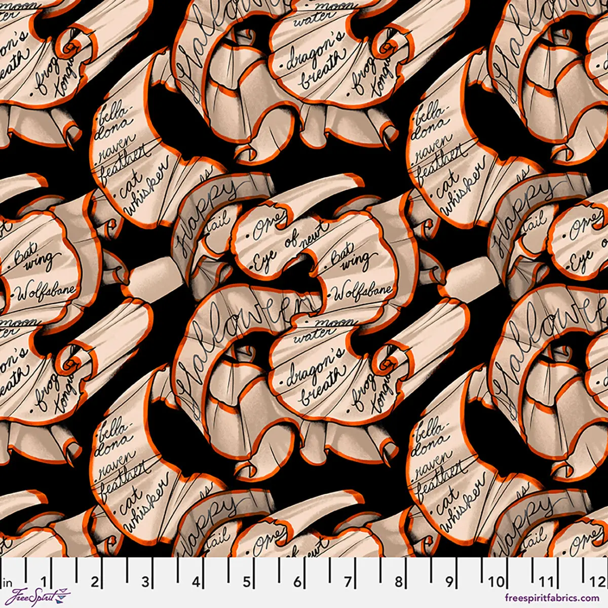 Fabric FreeSpirit Black Scrolls Chain Mail by the Quarter Yard PWRH152.BLACK