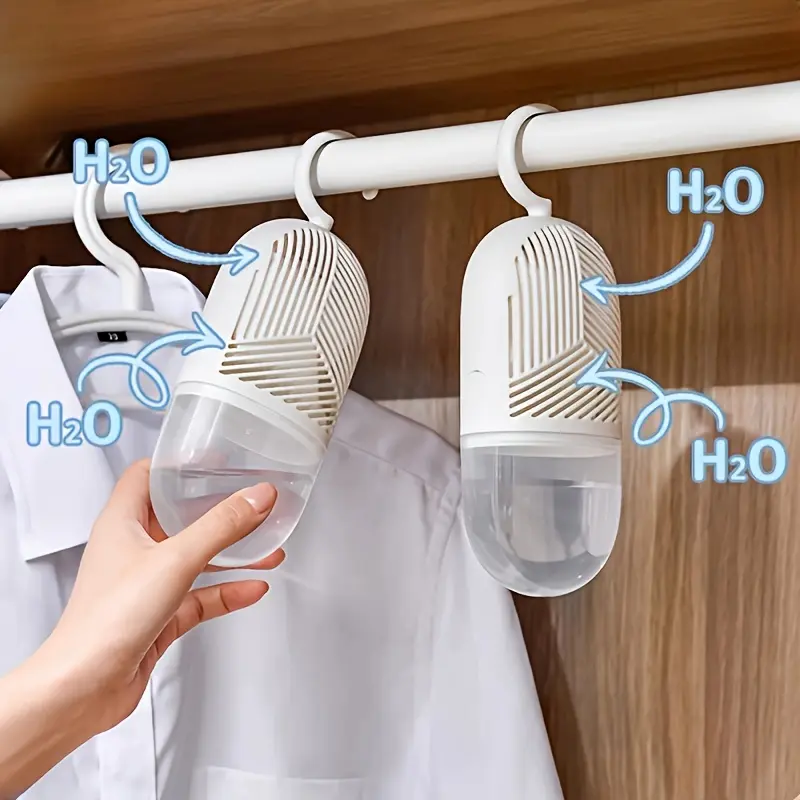 6 Counts Reusable Hanging Dehumidifier Bags, Moisture Absorber for Closet & Bathroom, Anti-Mold, Wardrobe Dehumidification Accessories，Christmas gifts for home use, Damp Rid Moisture Absorber