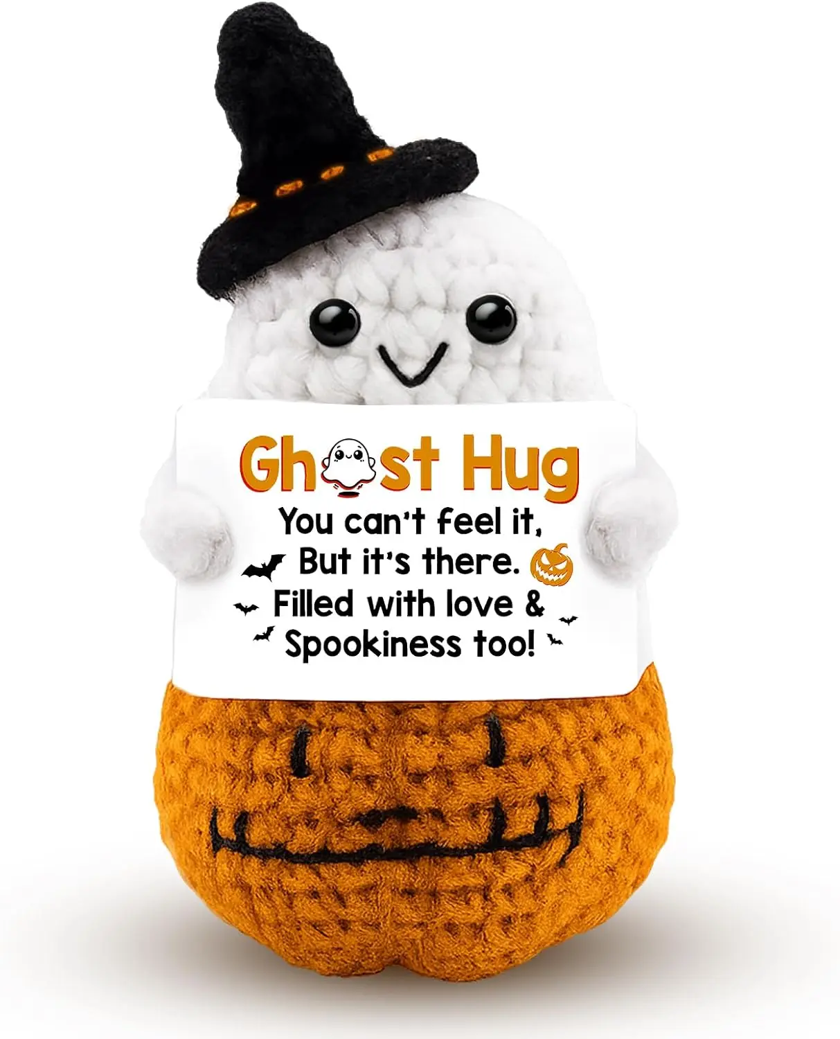 Halloween Boo Basket Stuffers, Cute Crochet Ghost Gift, Positive Cheer Up Gifts for Friends & Family, Halloween Party Favors, Spooky Decorations, Birthday Gifts for Her Him, Thoughtful Keepsake Gift