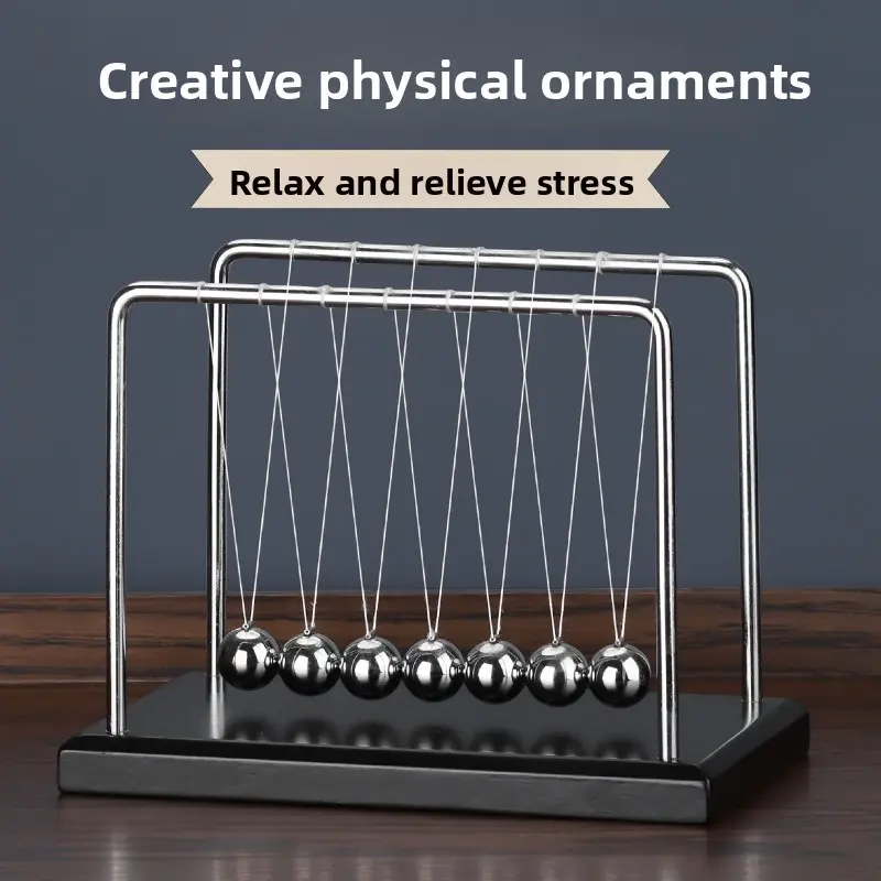 7-Ball Newton Pendulum Ball Physics Metal Non-Perpetual Motion Device Home Decoration Office Desktop Living Room Stress Relief Ornament