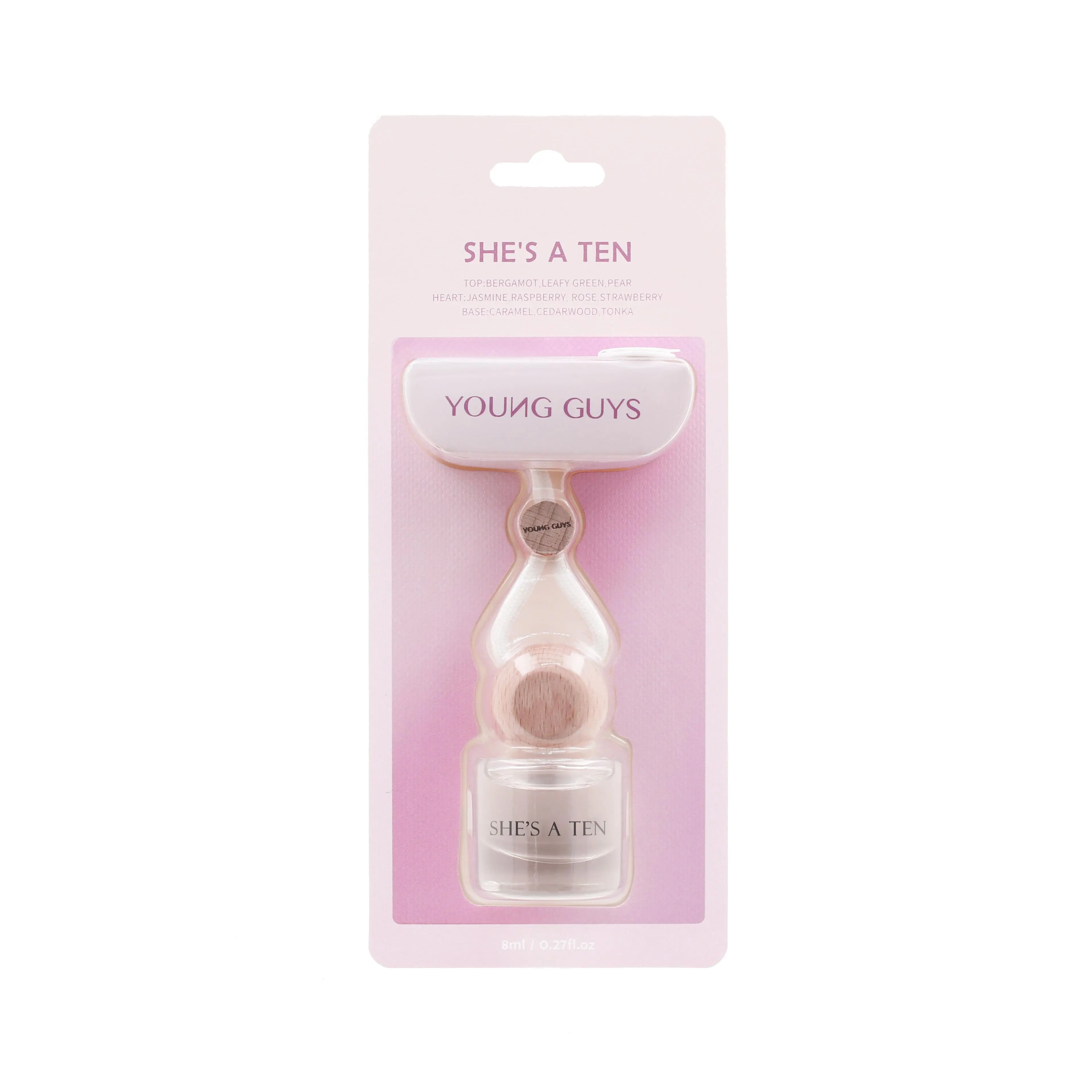 Young Guys Aurora Series Car Diffuser, Glass Bottle Air Freshener for Home & Car - "Tender Flower" Scent, Flameless Aroma, Long-Lasting Fragrance 8ml