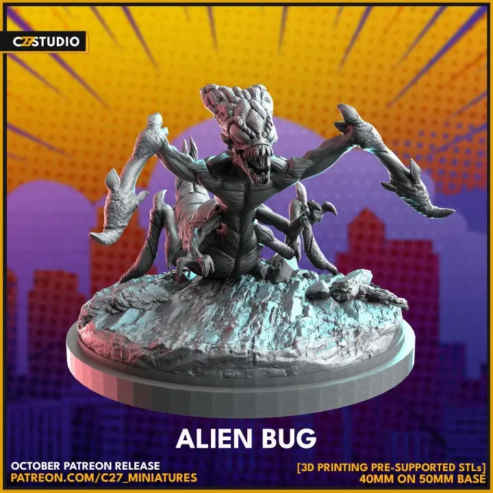 40mm Scale Brood Miniature - 3D-Printed Resin, Collectible Edition, Decorative Piece, Crisis Protocol Proxy, Home Decor Figurine | C27, 3D-Printed Resin Miniatures, Collectible Edition Miniatures