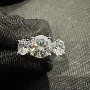 US LC | Three-Stone Moissanite Engagement Ring