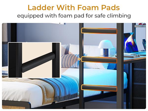 ADORNEVE Bunk Bed with Desk, Full Over Full Bunk Beds with Charging Station & Led Lights, 4 Storage Drawers & 2 Open Storage Shelves, Metal Loft Bed with Safety Guardrail & Ladder for Kids/Teen Bed Unit House Bunk Bed ADORNEVE Bunk Bed with Desk, Full Over Full Bunk Beds with Charging Station & Led Lights, 4 Storage Drawers & 2 Open Storage Shelves, Metal Loft Bed with Safety Guardrail & Ladder for Kids/Teen Bed Unit House Bunk Bed