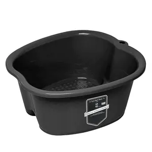 Extra Large foot bath basin - Sturdy plastic soak tub For Soaking feet and Pedicure At Home Spa Kit Women Men (Grey Basin), 1.0 Count