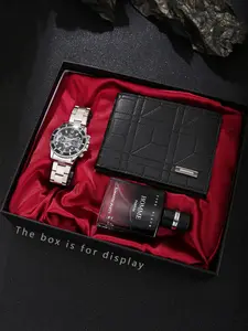 Men's Gift Box with Elegant Watch, Premium Wallet and Enticing Fragrance, Perfect Luxury Gift for Men to Showcase Distinct Style and Taste