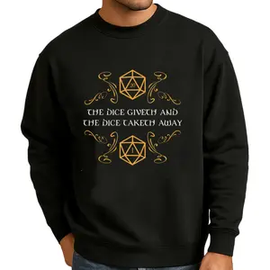 Cool 100% D20 Dice Long Sleeve Sweatshirt for Nerdy Gamers
