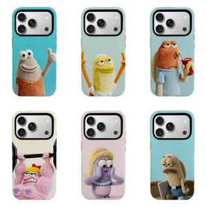 Sp0ngeB0b Plankton Fish Characters phone case, Cute 3D Felt Cartoon Design Protective Cover for iPhone 11/12/13/14/15/16/17 pro max   series and Samsung S21-S26 series.Perfect for Her/Him Girly Phone Cases lovely gift