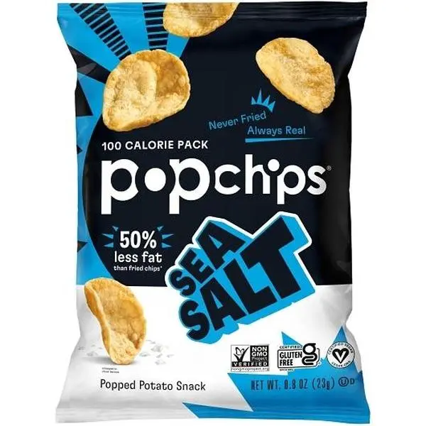 Popchips Popped Potato Chips SEA SALT 0.8 oz 24ct