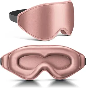 Weighted Sleep Eye Mask with Gentle Pressure | Zero Eye Pressure Blackout Mask for Lash Extensions | Soft Memory Foam Eye Cover for Women & Men | Airplane Travel Essentials (Pink)