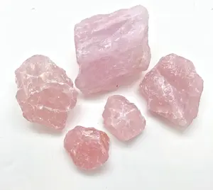 Raw Rose Quartz Stone - Rough Natural Stone Crystal Specimen Healing Crystal Bead
