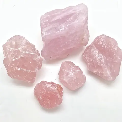 Raw Rose Quartz Stone - Rough Natural Stone Crystal Specimen Healing Crystal Bead