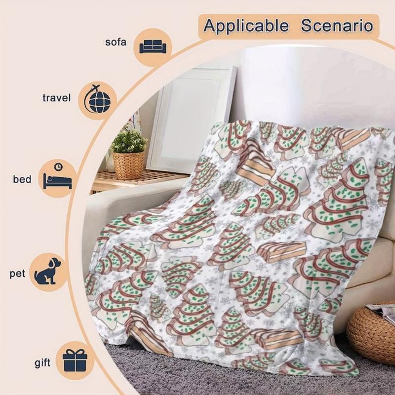 Soft All-Season Flannel Cozy Christmas Tree Cake-Shaped Throw Blanket - Perfect Gift For Sofa, Bed, And Travel