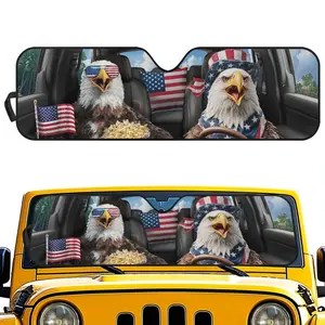 Windshield Sunshade for Jeep Wrangler JL JK JLU Gladiator, Front Window Sun Shade with UV Protection Heat Insulation, Foldable Auto Sun Visor, Farm Animal Car Accessories