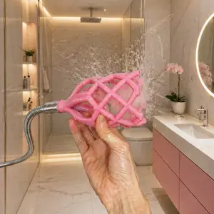 Upgraded Shower Head 7.5cm Wide Bore Spiral- 3D Printed Luxury Standing Showers Durable and Easy to Install