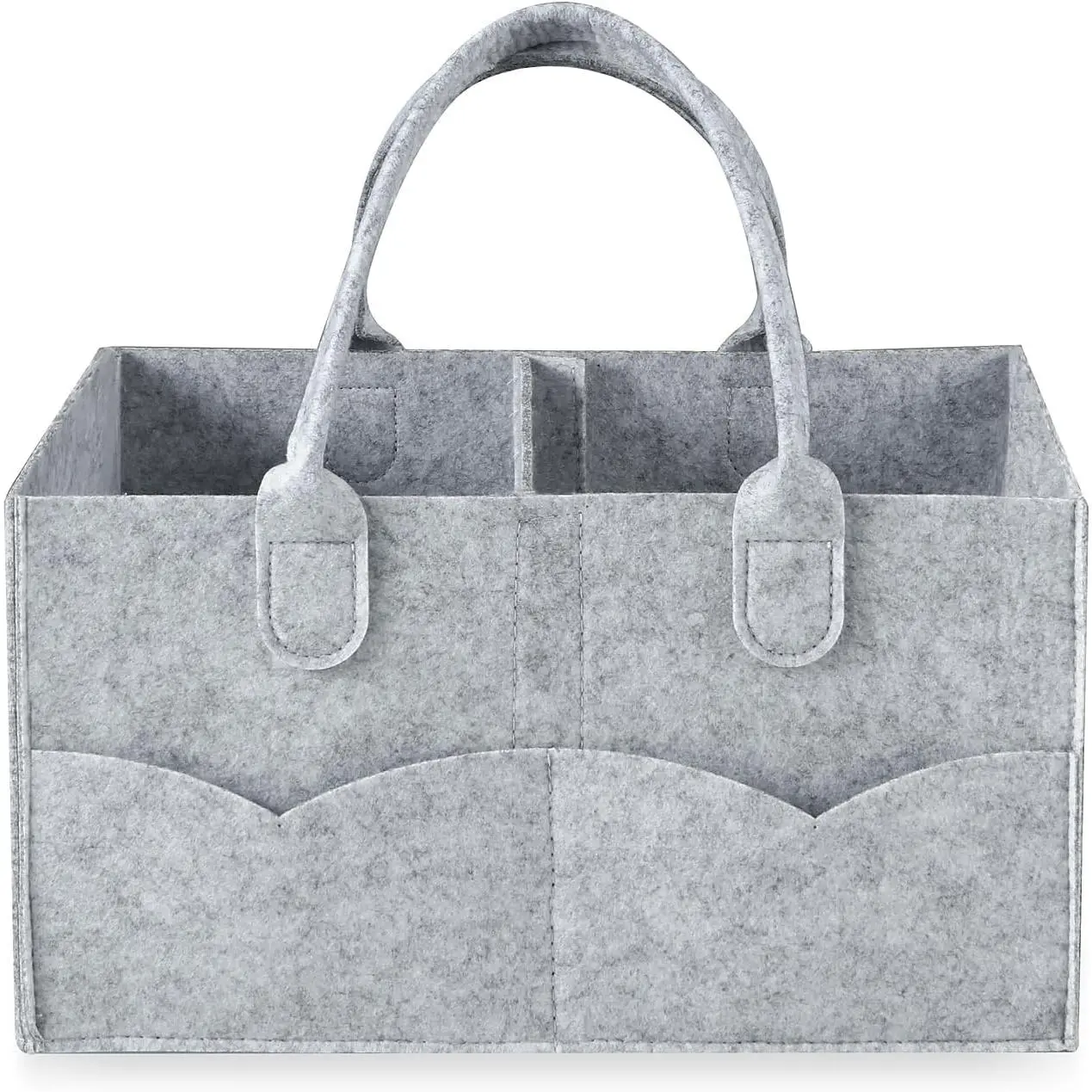 Diaper  Organizer, Portable Diaper Holder Organizer  Storage Basket for Wipes &  stuff, Collapsible  Organizer with Divided Design (Grey)
