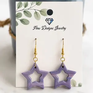 Lavender Star Earrings