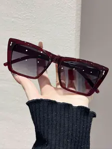 Women's Square Frame Sunshade Fashion Glasses, Summer Beach Accessory, Stylish Eyewear for Casual, Perfect for Daily Wear