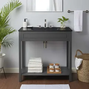 Modway Altura 36" Bathroom Vanity in Gray Black Modway Altura 36" Bathroom Vanity in Gray Black
