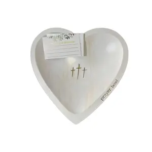 Heart-shaped prayer bowl wooden gift prayer bowl prayer card