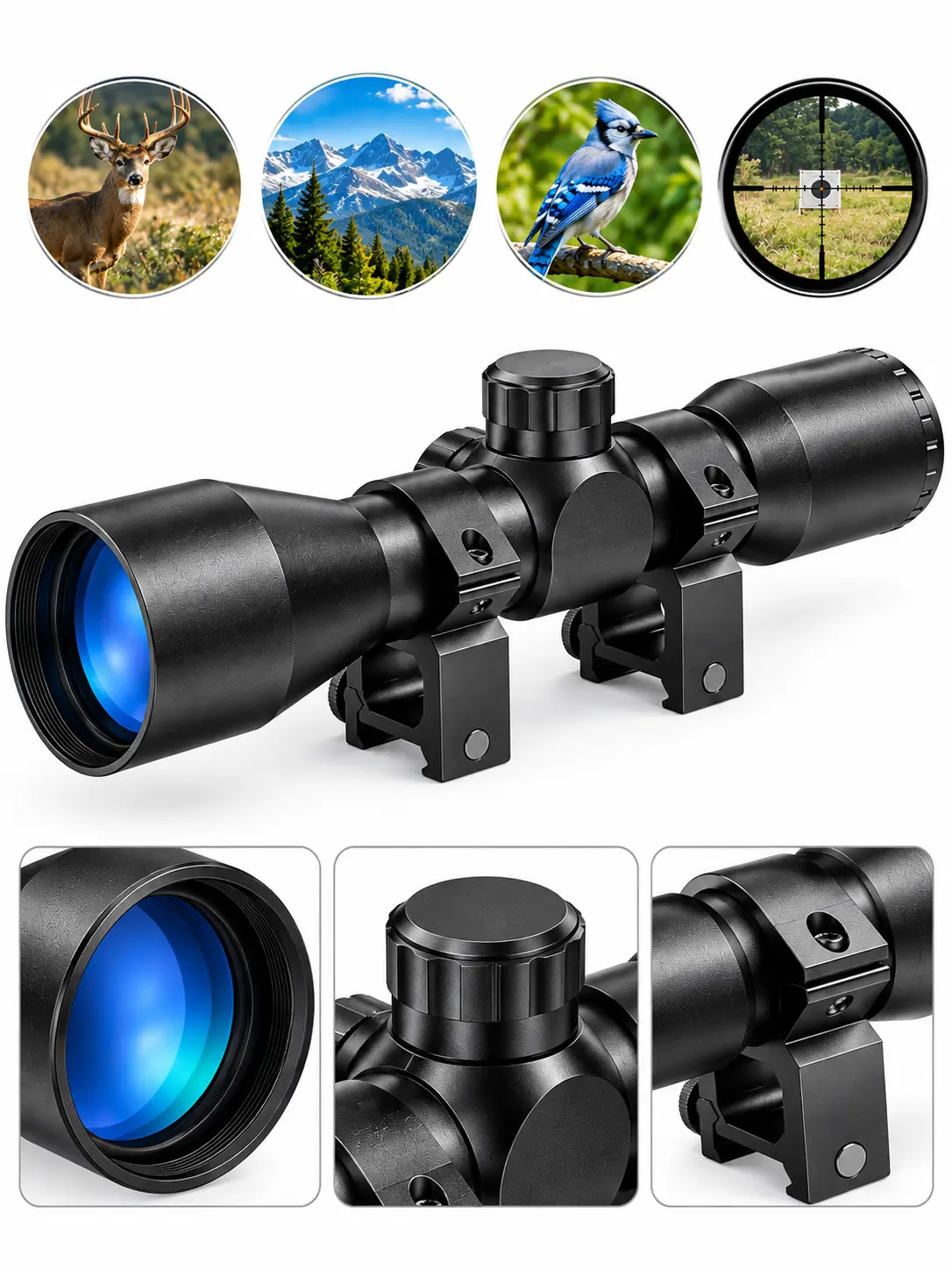 4x32 Compact Scope For Air Rifle Crossbow AlRSOFT PeIIet Gun +Scope Mount