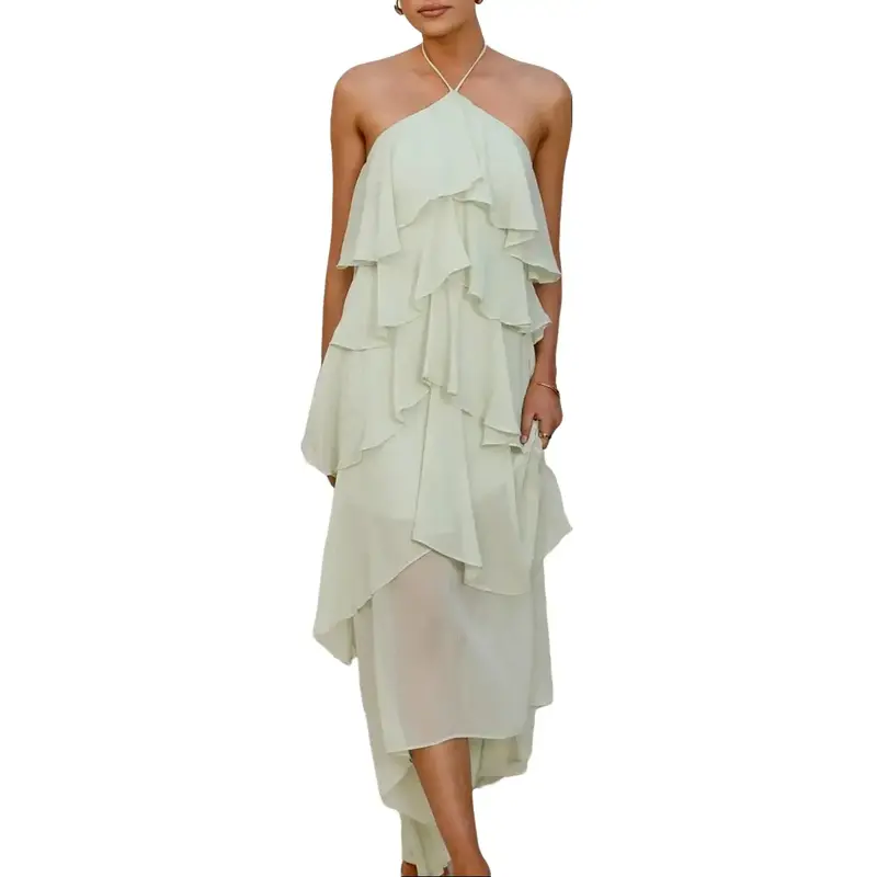zoelle halter dress sage - TikTok Shop