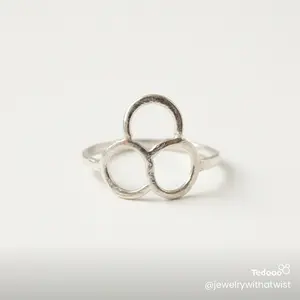 Handmade Sterling Silver Bonnaroo Ring – Minimalist Geometric Statement Jewelry