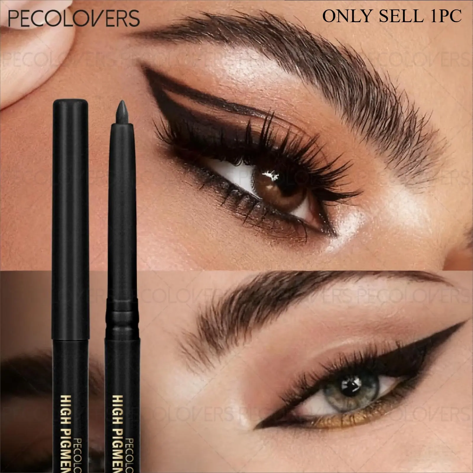 1PC Waterproof Black Eyeliner Pencil, Quick-Drying, 3D Eyeliner, Matte Eyeliner Stick, Easy-To-Color Eyeliner Stick, Smooth Newbie