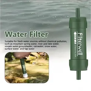 Portable Mini Water Filter Straw, Outdoor Camping Hiking Water Purifier, Emergency Survival Water Purification Tool