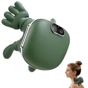 Portable Neck and Shoulder Massager,3D Bionic Hand Neck Massager, Cordless Heat Massager for Pain Relief at Home/Office