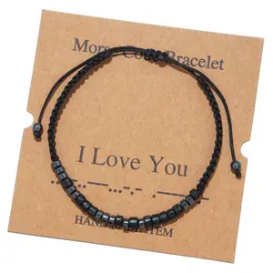 Morse Code Secret Message Bracelet with Metal Beads