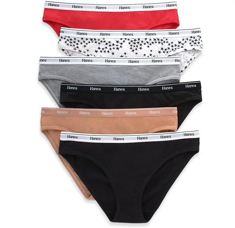Hanes Women's Originals Bikini Panties, Breathable Stretch Cotton Underwear, Assorted, 6-Pack
