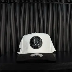 América Black Plate SnapBack Hat-White/Black Suede